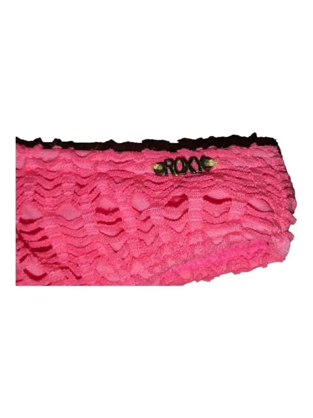 Roxy Swim Hot Pink Flounce Top 2 Piece Bikini Size Large